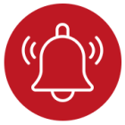 Icon mit Glocke als Symbol für Notrufdienste